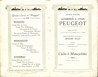 Preview: Peugeot Motorrad und Fahrrad Katalog 1913 Preview: Peugeot Motorrad und Fahrrad Katalog 1913